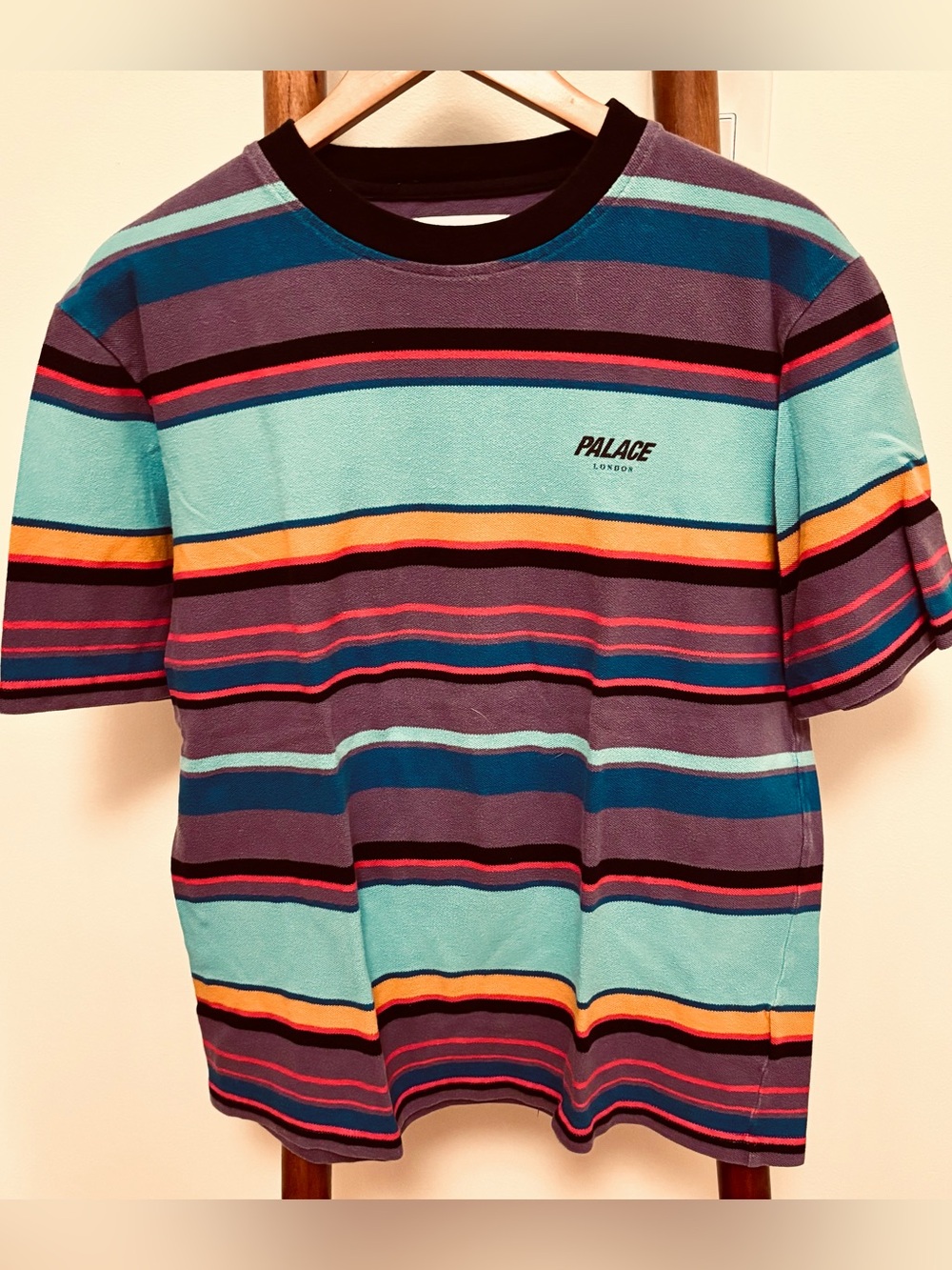 PALACE London horizontal stripes short sleeve tee shirt, XL